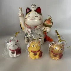 猫舎道楽堂本舗・薬師窯・JOLLY】招き猫 置物 12点まとめ売り 木箱付