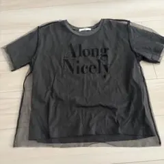 Samansa Mos2 blue ロゴTシャツ チュール重ねのサムネイル