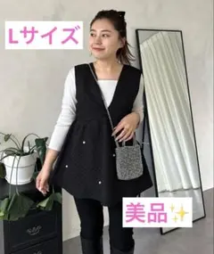 【Lサイズ】プロズヴェール 深Vネックパールペプラムベスト