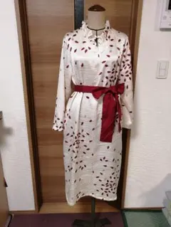 土、日限定割引セール、5500→5200着物リメイクフリル襟ワンピース、Lサイズ