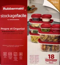 Rubbermaid 新品ラバーメイド コンテナタッパー32ピース（レッド系