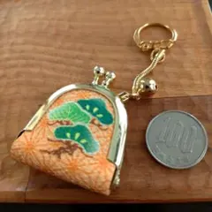 和の極み縁起物松鶏デザインアート工芸品鈴付きミニがま口財布コインケースピルケース