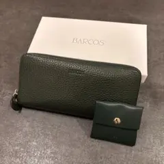 BARCOS 長財布 グリーンGLウォレット ラウンド型財布