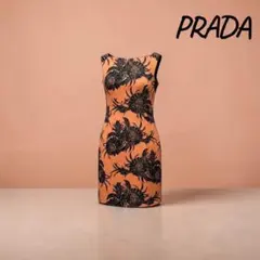 美品】PRADA シルク100% ワンピース 38 リボン付 赤白 - メルカリ
