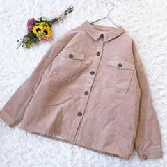 ルノンキュール【F】コーデュロイ　オーバーサイズ　シャツジャケット　ベージュ