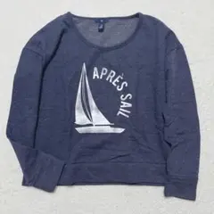 【GAP】裏起毛 ネイビー スウェット トレーナー プリント M