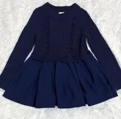 sono ペプラムレディニットプルオーバー　ネイビー