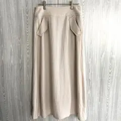 【美品】スローブイエナ 手洗い可 トリアセ混マキシタイトスカート ベージュ 38