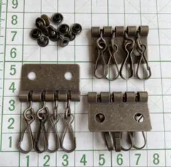 （284AG×3） 4連キーケース金具　カシメ付　アンティークゴールド　3セット