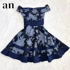 新品 an オフショルダー フレア ラメ リボン ミニ ドレス ワンピース