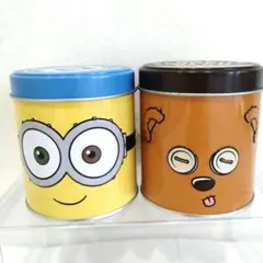 ミニオン お菓子缶 空き缶 2個セット　USJ　BOB＆TIM