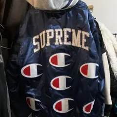 美品 Lサイズ Supreme Champion ベースボールジャケット 黒 2433-0408-co2.jpg