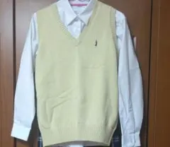 EASTBOY ベスト&シャツ2枚セット 高校生、通学、ホワイト、ブルー