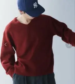 adoon plain ソフトタッチVネックニット