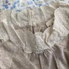 サマンサモスモス＊新品＊【保湿加工】襟レースギャザーカットソー
