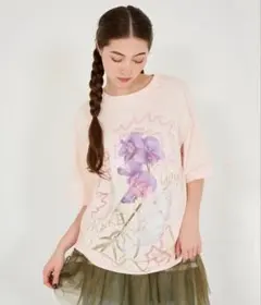 フラワーコラージュ オーバーTシャツ TINA：JOJUN キャミセット