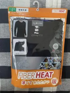 しまむら　ファイバーヒート　長袖丸首　Ｌ　新品未使用　ディズニー100