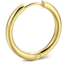 【未使用】フープピアス 両耳セット ステンレス鋼 リング 男女兼用 ゴールド