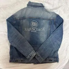 値下げ BALENCIAGA デニムジャケット バックロゴ オーバーサイズ 34