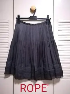 ROPEロペプリーツスカートサテンチャコールグレー9号Mのサムネイル