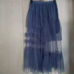 未使用　段違いチュールスカート　F