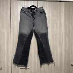 JEANASIS ブラックデニムフレアパンツ