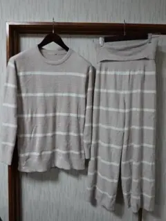 ジェラートピケ ホットスムーズィーボーダープルオーバー&パンツセットアップ F