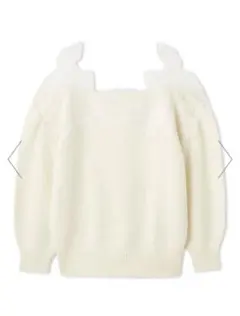 SNIDEL レーストリミングニットプルオーバー オフホワイト F