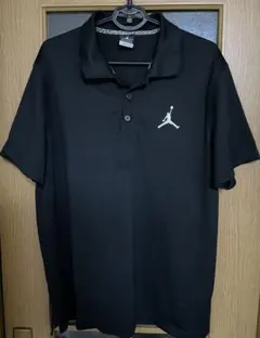 超美品】JORDAN ワンポイント半袖ポロシャツ ブラック メンズL 刺繍 