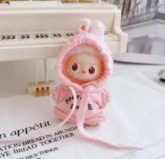 ぬい服★ミニラブブ★着せ替え 服★10cm ★labubu★ピンクオーバーオール