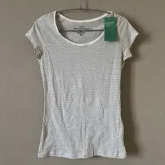 Ｈ＆Ｍ　エイチアンドエム　Tシャツ　半袖　カットソー　Ｓサイズ　細ボーダー　白