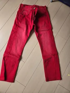 Lee レッド スリムフィット デニムパンツ M