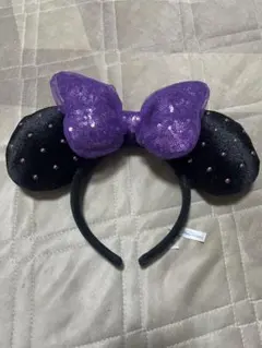 紫リボンのカチューシャ