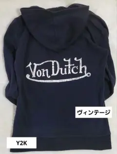 【ヴィンテージ】Von Dutch オリジナル 黒 S ジップアップパーカー