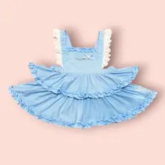 美品 メゾピアノ 80 夏物 ワンピース エプロン 平成レトロ 女児 Y2K