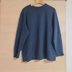 【ユニクロ】ソフトニットフリースクルーネックT XL　ブルー