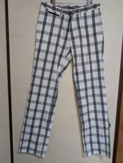 Heal Creek 新品　メンズパンツ ホワイト/チェック柄　ウエスト８５