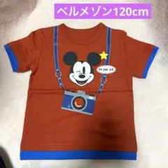【新品未使用】ミッキーマウス カメラ柄 Tシャツ 120cmのサムネイル