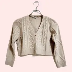 SHEIN ベージュ カーディガン ケーブル編み Sサイズ 春 カジュアル