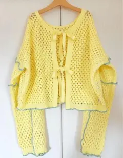 HELLO.SANFRANCISCO Yellow メッシュリボンカーディガンのサムネイル