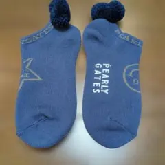 PEARLY GATES アンクルソックス ポンポン付き ブルー　フリーサイズのサムネイル