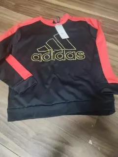 adidas 長袖トレーナー裏起毛150cm 黒/赤