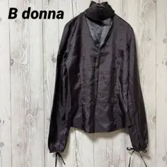 【B donna】長袖ブラウス　ドット　個性的　変形　黒ピンク　日本製のサムネイル