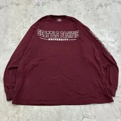 こ*た様 チャンピオン　シアトル　大学　カレッジ　長袖Tシャツ　古着　ブラウン