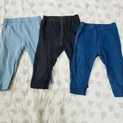 ユニクロ ベビー　レギンス 7分丈　レギュラーフィット 3本　UNIQLO