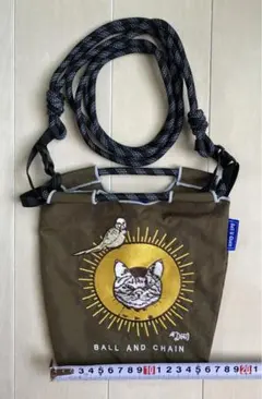 BALL&CHAIN 猫と小鳥の刺繍ショルダーバッグ アーミーグリーンのサムネイル
