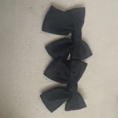 黒のリボンヘアアクセサリー クリップ式