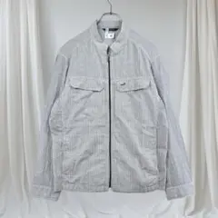 クロコダイル ジャケット L ストライプ ジップアップ スタンドカラー 薄手 春