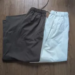 GUバレルレッグプルオンパンツ2枚セット売り