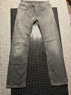 【希少・大幅値下げ】美品　DIESEL ダメージ加工 グレー ストレートジーンズ